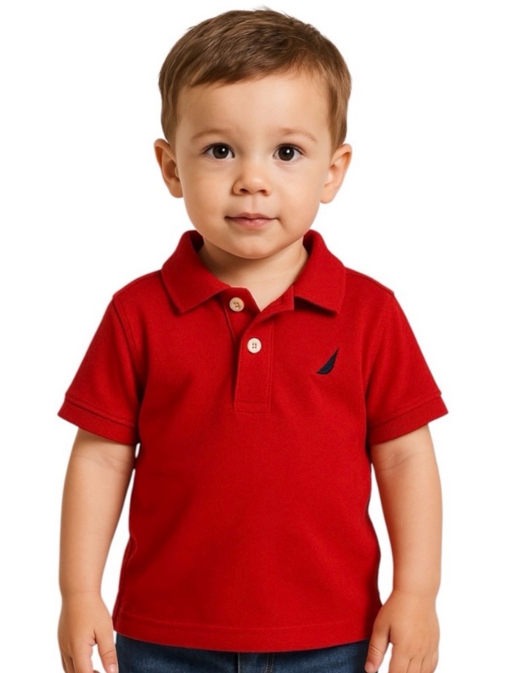 Nautica Toddler Boys Red Polo Shirt Size 2T Short Sleeve Cotton Logo Top